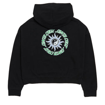 Santa Cruz Womens Sol Spiral Center Cropped Hoodie - Black