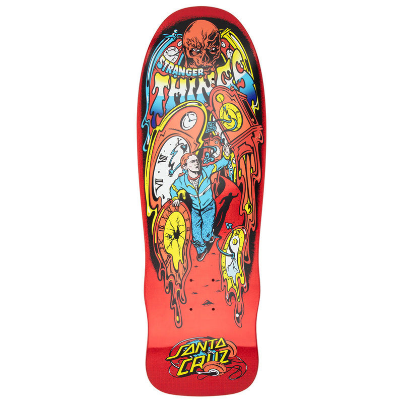 Santa Cruz x Stranger Things Grabke Max Melting Clock Skateboard Deck - Glow In The Dark - 9.70