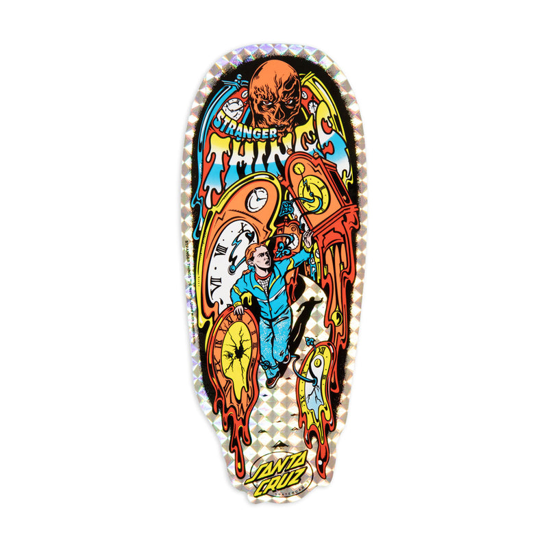 Santa Cruz x Stranger Things Grabke Max Melting Clock Skateboard Deck - Glow In The Dark - 9.70