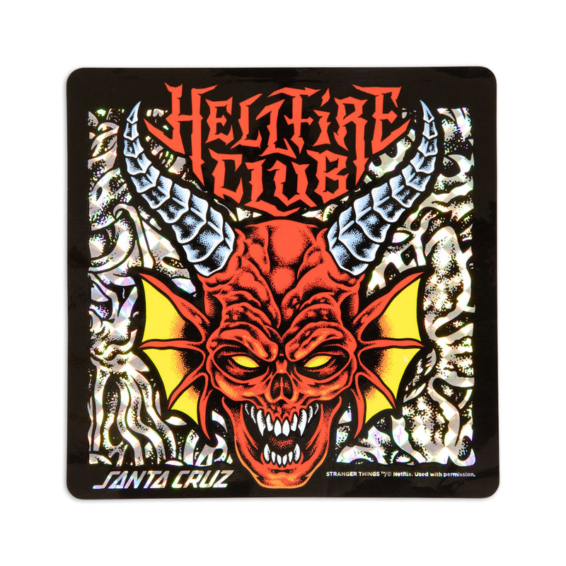 Santa Cruz x Stranger Things Hellfire Club Skateboard Complete - Glow In The Dark - 8.25