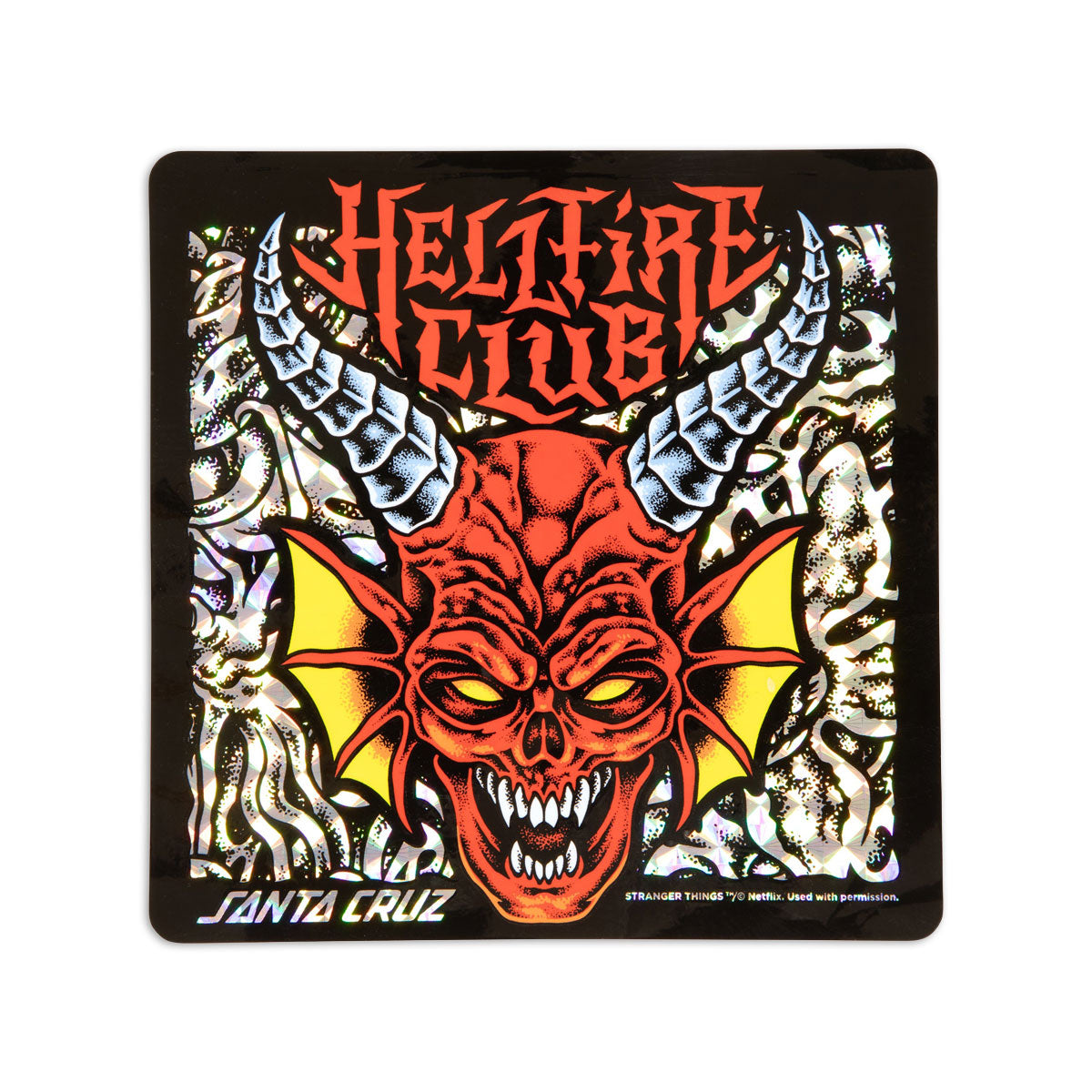 Santa Cruz x Stranger Things Hellfire Club Flames Skateboard