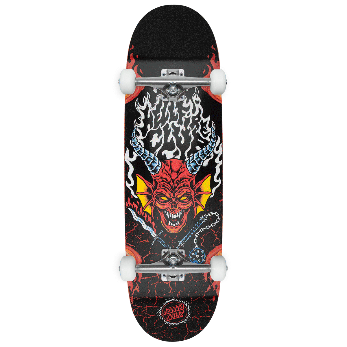 Santa Cruz x Stranger Things Hellfire Club Flames Skateboard
