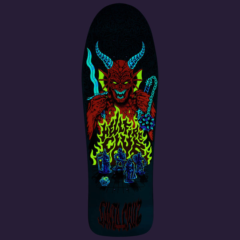 Santa Cruz x Stranger Things Knox Hellfire Pit Skateboard Complete - Glow In The Dark - 10.07