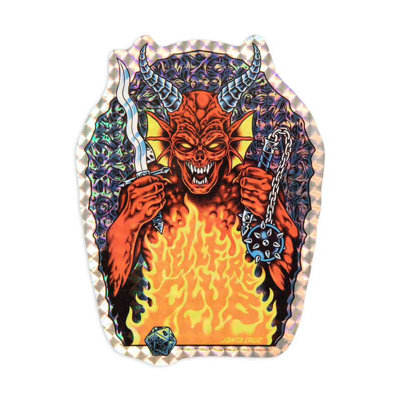 Santa Cruz x Stranger Things Knox Hellfire Pit Skateboard Deck - Glow In The Dark - 10.07