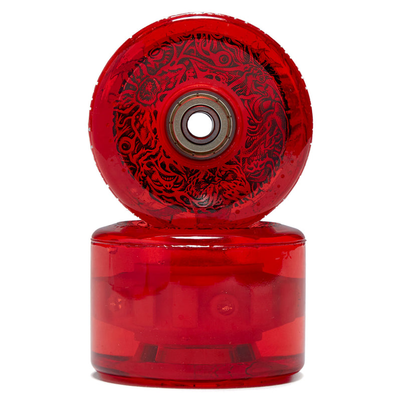 Slime Balls x Stranger Things Hellfire Club Light Ups OG Slime 78a Skateboard Wheels - Red - 66mm