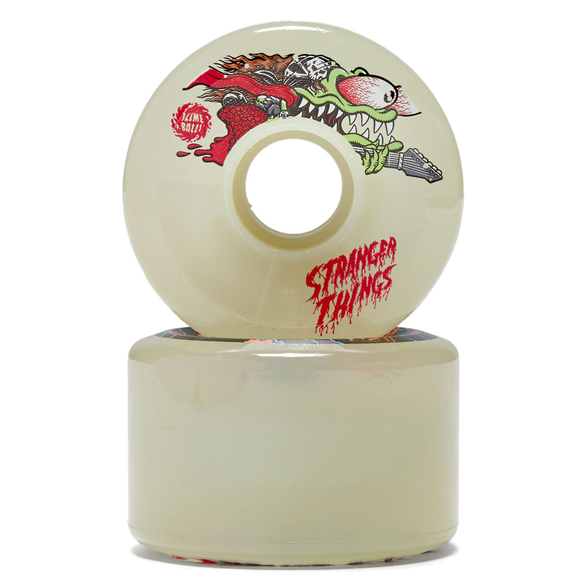 Slime Balls x Stranger Things Meek Slasher Eddie OG Slime 78a Skateboard Wheels - Glow In The Dark - 60mm
