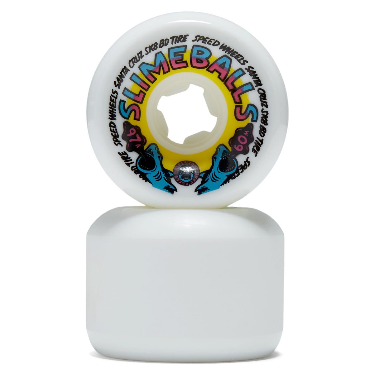 Slime Balls Heritage Shark Spew Vomits 97a Skateboard Wheels - White - 60mm image 2