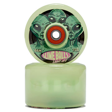Slime Balls Friends of Planet 9 Light Ups OG Slime 78a Skateboard Wheels - Glow In The Dark - 66mm