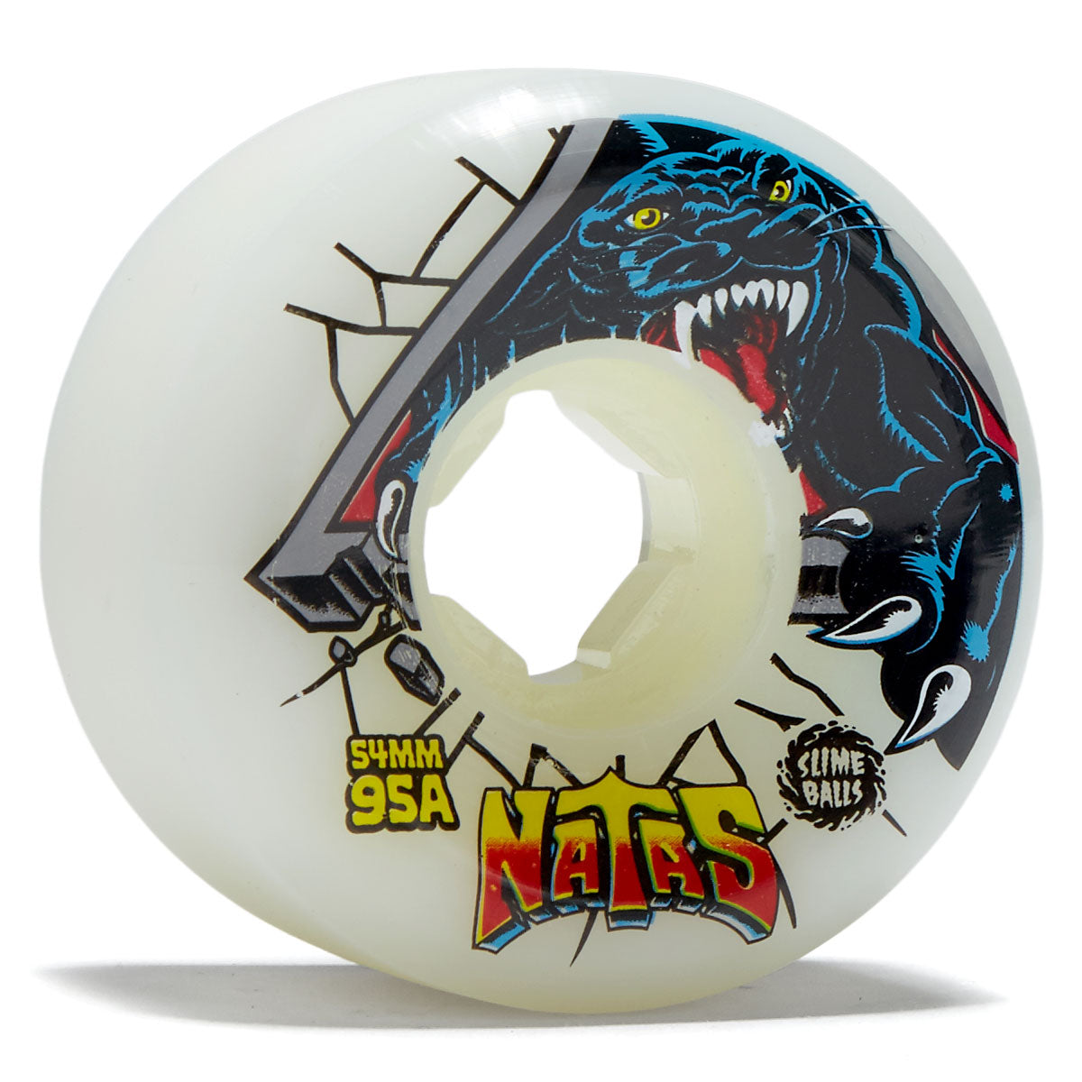 Slime Balls Natas Reissue Hardline 95a Skateboard Wheels - White - 54mm image 1