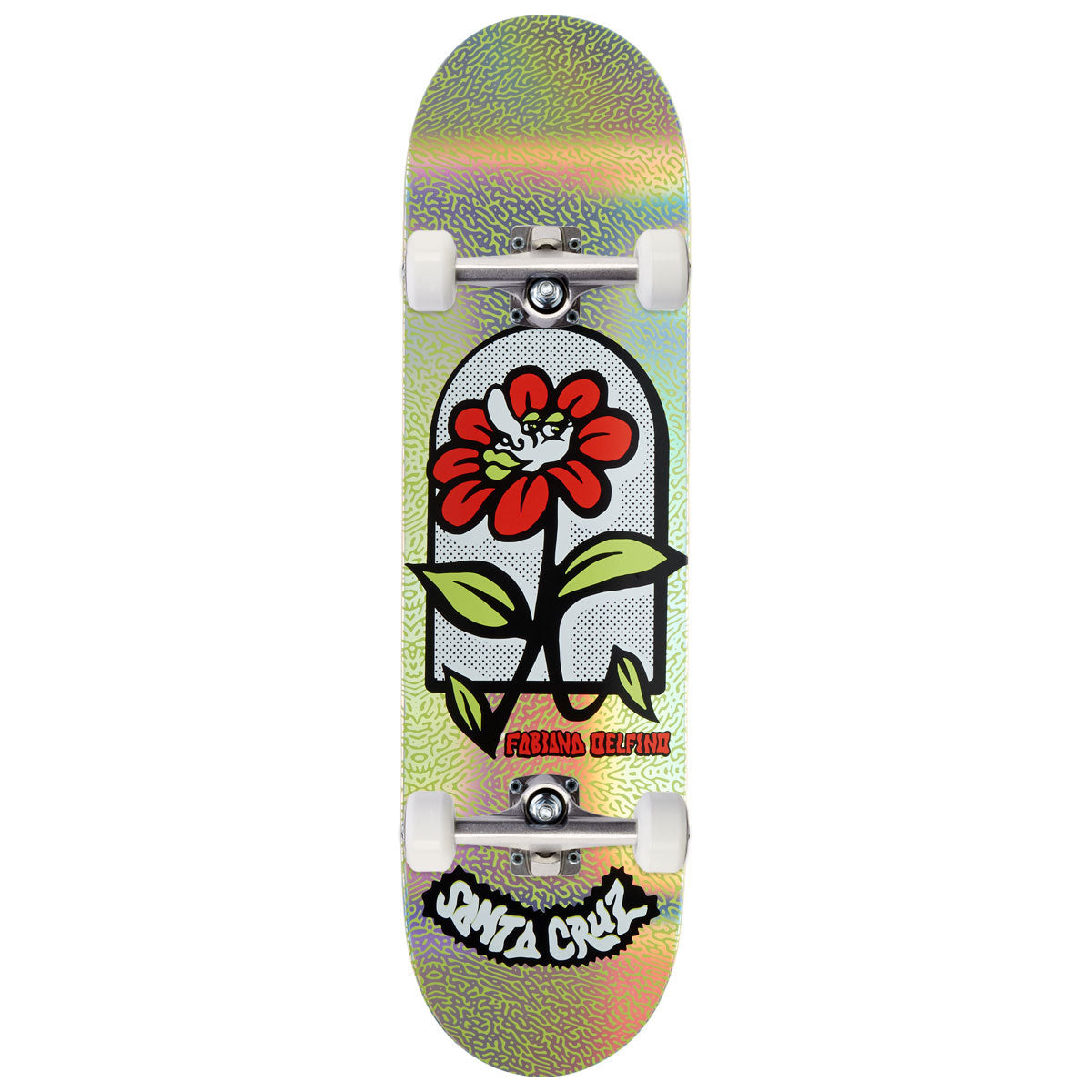 Santa Cruz Delfino Flower Frame FeelBase Pro Skateboard Complete