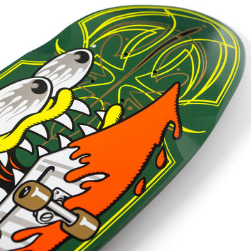 Santa Cruz Meek Pinstripe Slasher Green Pro Skateboard Complete - 9.23