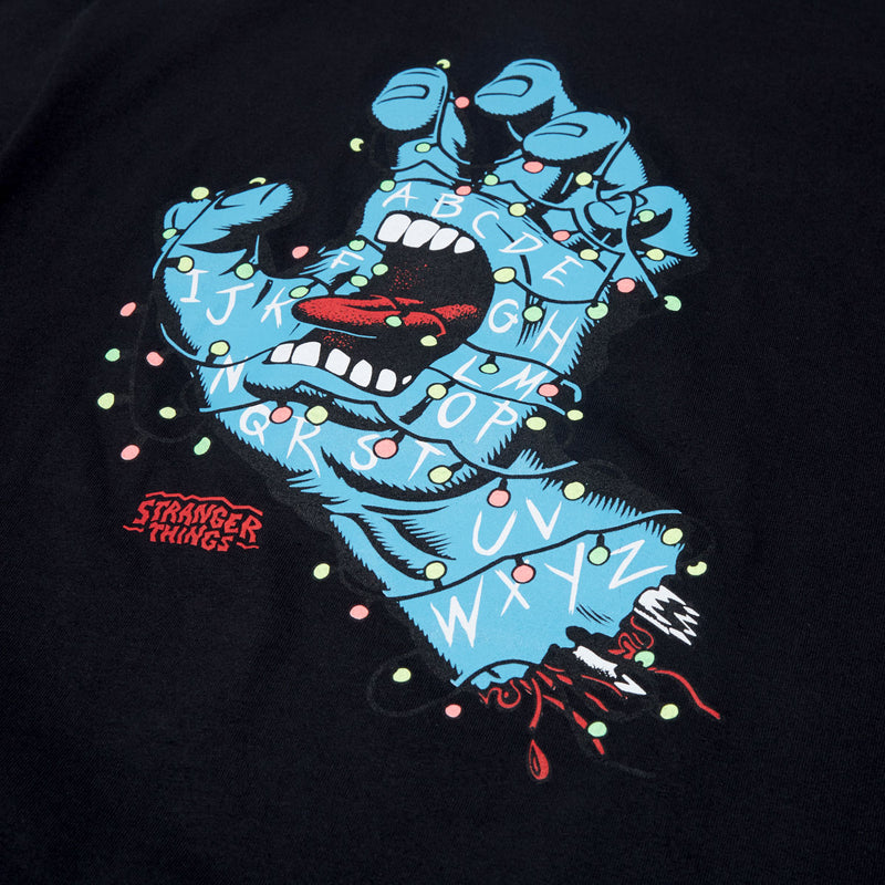 Santa Cruz x Stranger Things Screaming Lights T-Shirt - Black