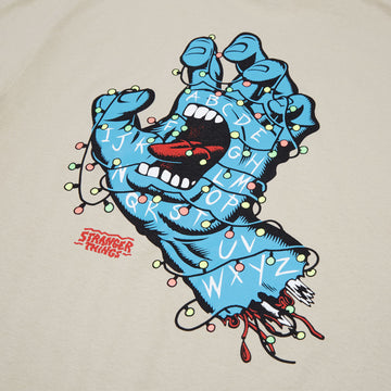 Santa Cruz x Stranger Things Screaming Lights T-Shirt - Sand