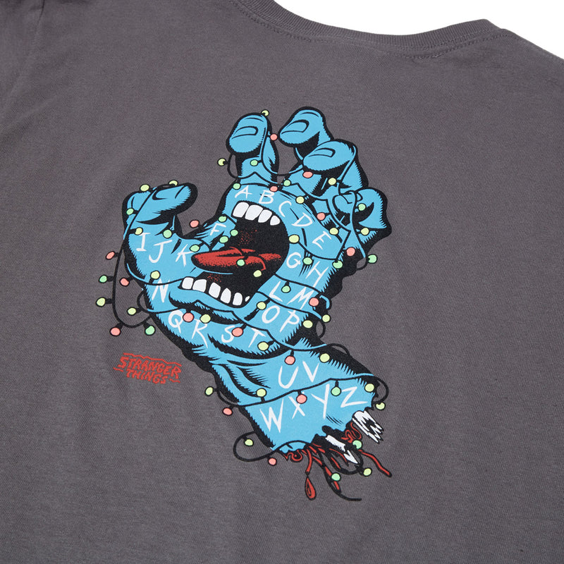 Santa Cruz x Stranger Things Youth Screaming Lights T-Shirt - Charcoal