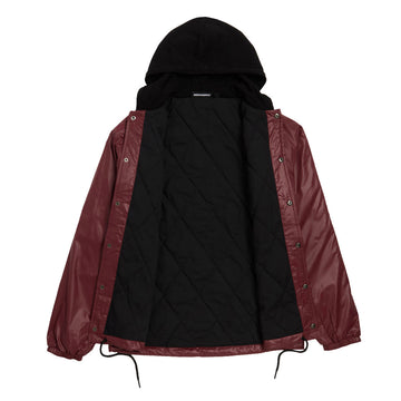 Independent Dressen Skull Rose Hooded Windbreaker Jacket - Burgundy