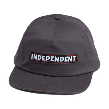 Independent Bar Logo Snapback Hat - Charcoal
