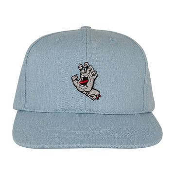 Santa Cruz Screaming Hand Snapback Hat - Light Denim