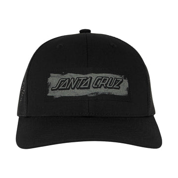 Santa Cruz Cut Strip Mesh Trucker Hat - Black
