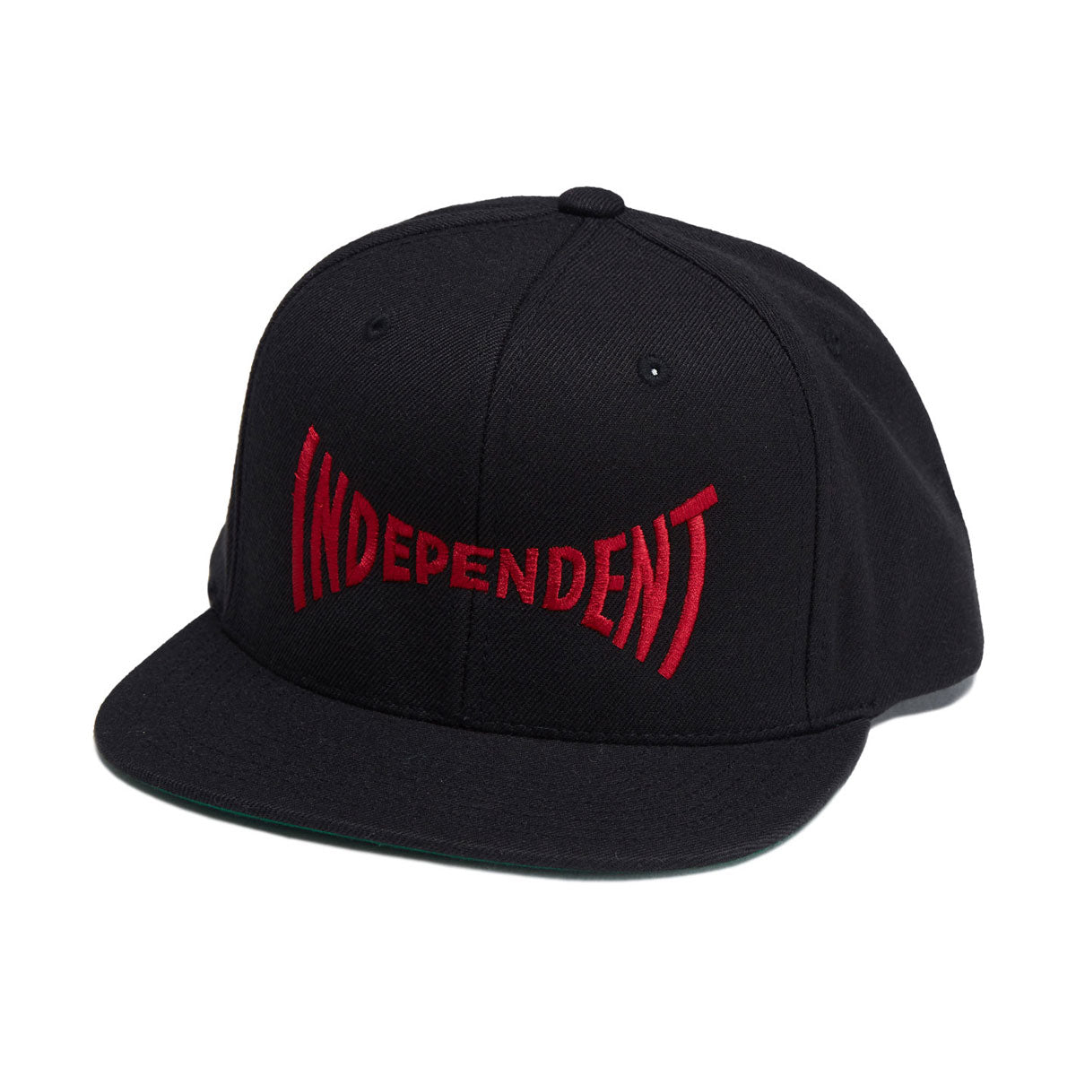 Independent Span Embroidered Snapback Hat - Black/Dark Red – CCS