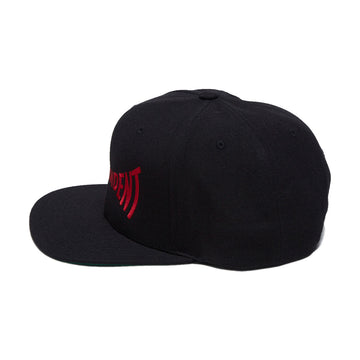 Independent Span Embroidered Snapback Hat - Black/Dark Red