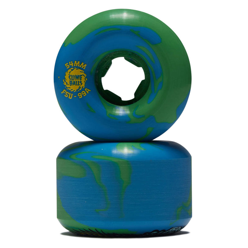 Slime Balls Greyson Fletcher Guest Chubbies 99a Skateboard Wheels - Green/Blue Swirl - 54mm