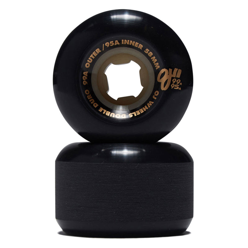 OJ Double Duro Gum Mini Combo 99a/95a Skateboard Wheels - Black - 58mm