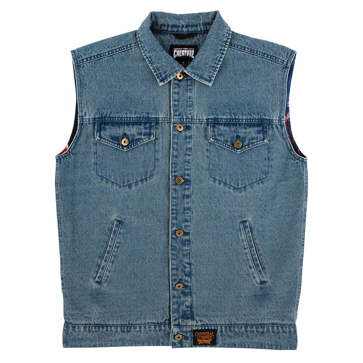 Creature x Cannibal Corpse Denim Vest - Light Denim – CCS