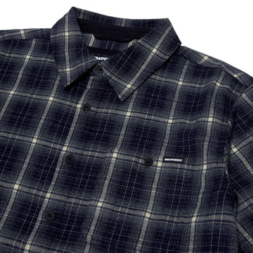Independent Belmont Short Sleeve Flannel Shirt - Navy/White