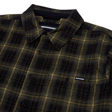 Independent Belmont Short Sleeve Flannel Shirt - Black/Tan
