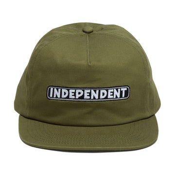 Independent Bar Logo Snapback Hat - Army Green