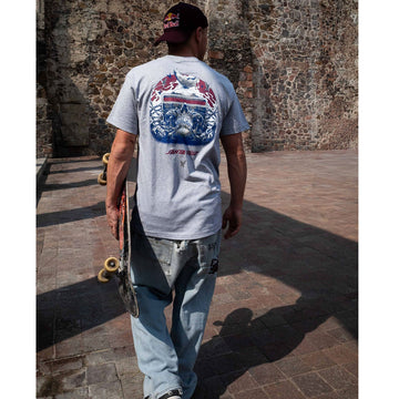 Santa Cruz Wooten Cyber Skull T-Shirt - Heather Grey