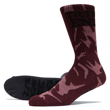 Santa Cruz TTE Messenger 2 Pack Of Crew Socks - Smoke Black/Wine