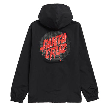 Santa Cruz Delfino Spotlight Dot Hooded Windbreaker Jacket - Black