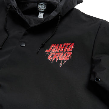 Santa Cruz Delfino Spotlight Dot Hooded Windbreaker Jacket - Black