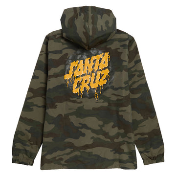 Santa Cruz Delfino Spotlight Dot Hooded Windbreaker Jacket - Forest Camo