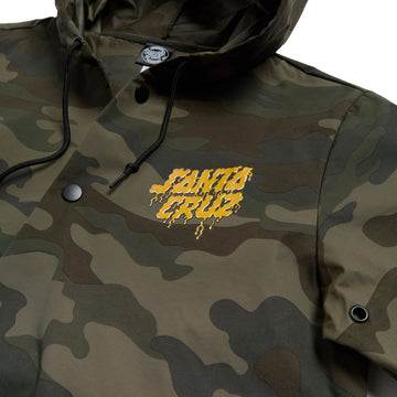 Santa Cruz Delfino Spotlight Dot Hooded Windbreaker Jacket - Forest Camo