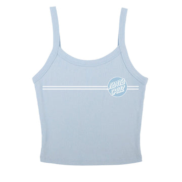 Santa Cruz Womens Opus Dot Stripes Front Crop Tank Top - Solid Baby Blue Blend