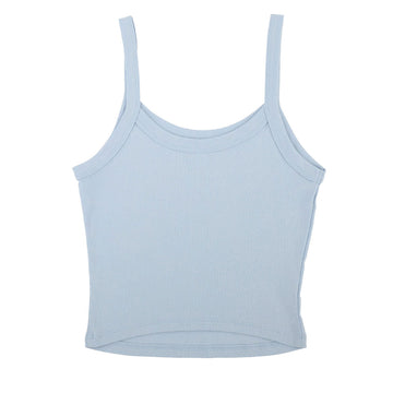 Santa Cruz Womens Opus Dot Stripes Front Crop Tank Top - Solid Baby Blue Blend