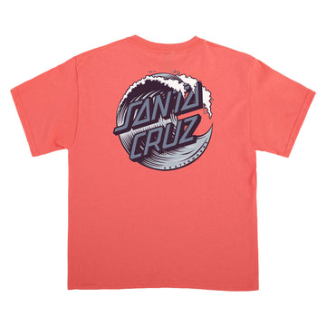 Santa Cruz Youth Wave Dot T-Shirt - Coral Silk/Blues