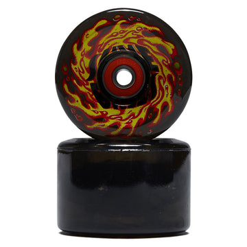 Slime Balls SB Flame Light Ups OG Slime 78a Skateboard Wheels - Black - 66mm