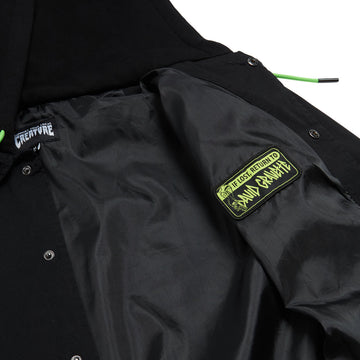 Creature Gravette Cut And Tie Hooded Windbreaker Jacket - Black