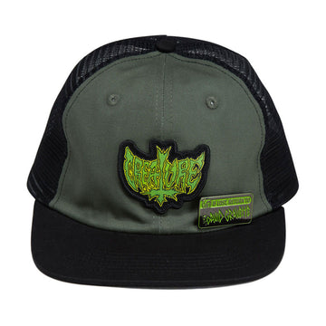 Creature Gravette Hippie Skull 20th Snapback Hat - Green/Black
