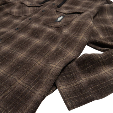 Creature BHF Long Sleeve Hooded Flannel Shirt - Black