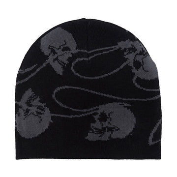 Creature Spiral Skull Skully Beanie - Black