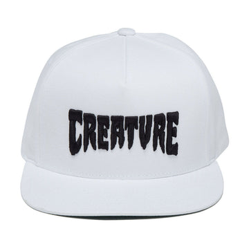 Creature Mono Logo Snapback Hat - White