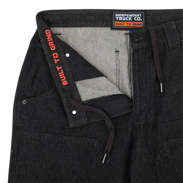 Independent Built To Grind Double Knee Jeans - Black Denim