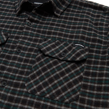 Independent Belmont Long Sleeve Flannel Shirt - Teal/Grey/Black