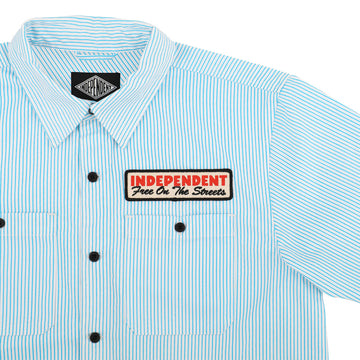 Independent Free On The Streets Shirt - White/Blue Stripes