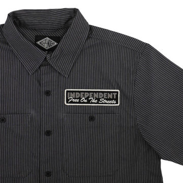 Independent Free On The Streets Shirt - Ash/Black Stripes