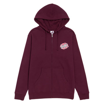 Santa Cruz Grabke Exploding Dot Zip Hoodie - Maroon